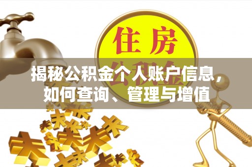 江北揭秘公积金个人账户信息，如何查询、管理与增值